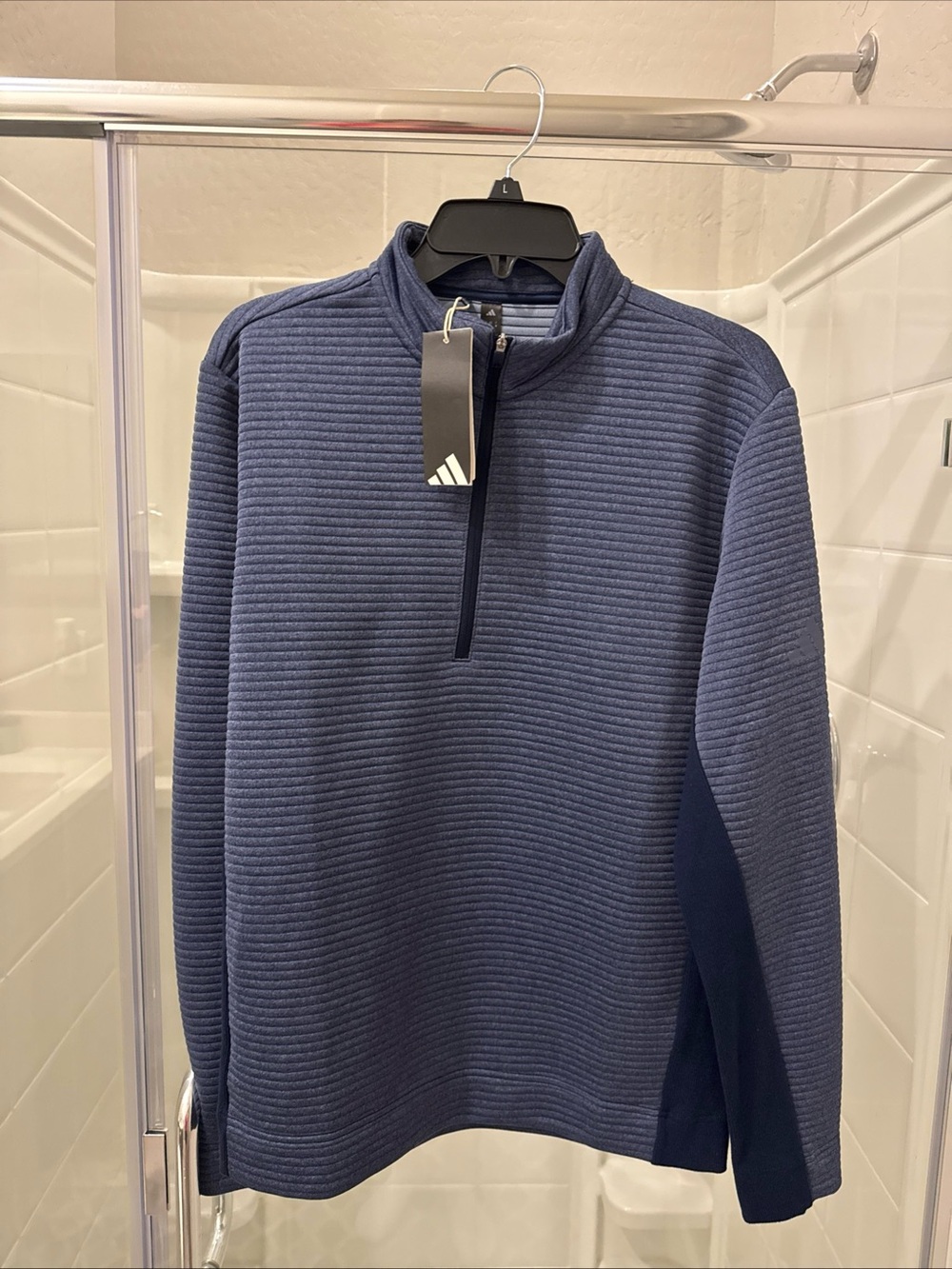 Adidas Men’s Navy Half-Zip Quilted jacket